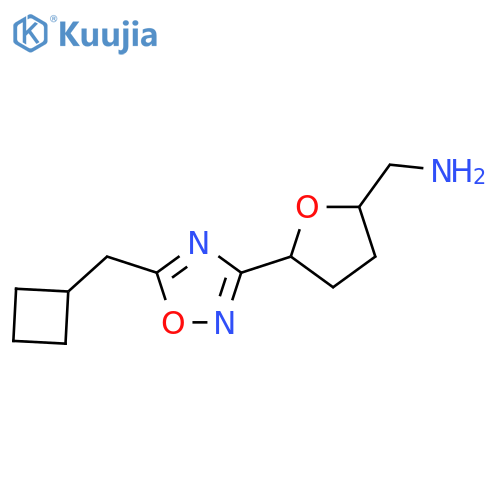{5-[5-(Cyclobutylmethyl)-1,2,4-oxadiazol-3-yl]oxolan-2-yl}methanamine structure