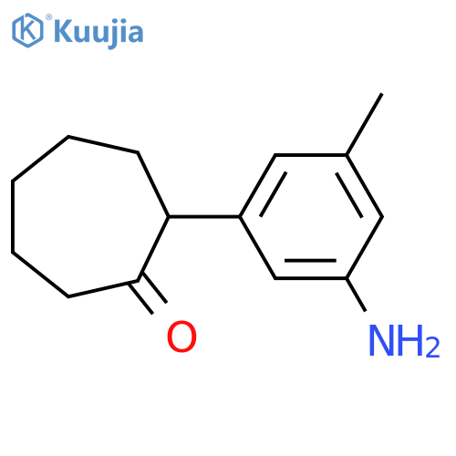 2-(3-Amino-5-methylphenyl)cycloheptan-1-one structure