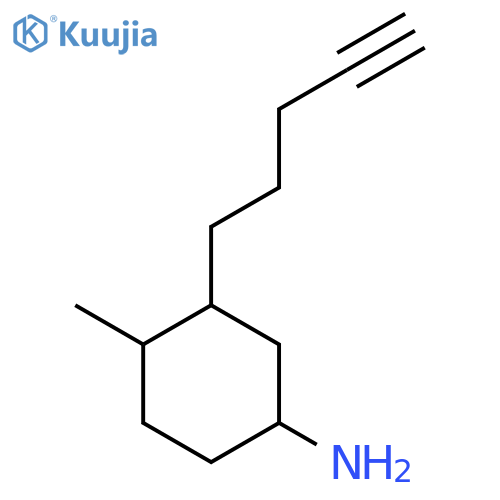 4-Methyl-3-(pent-4-yn-1-yl)cyclohexan-1-amine structure