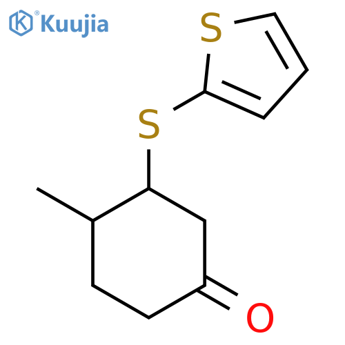 4-Methyl-3-(thiophen-2-ylsulfanyl)cyclohexan-1-one structure
