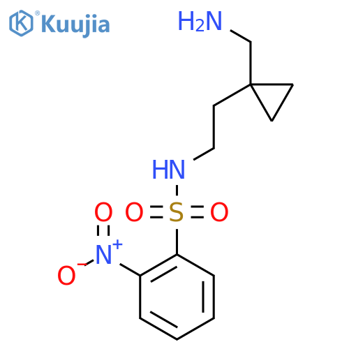 N-{2-1-(aminomethyl)cyclopropylethyl}-2-nitrobenzene-1-sulfonamide structure