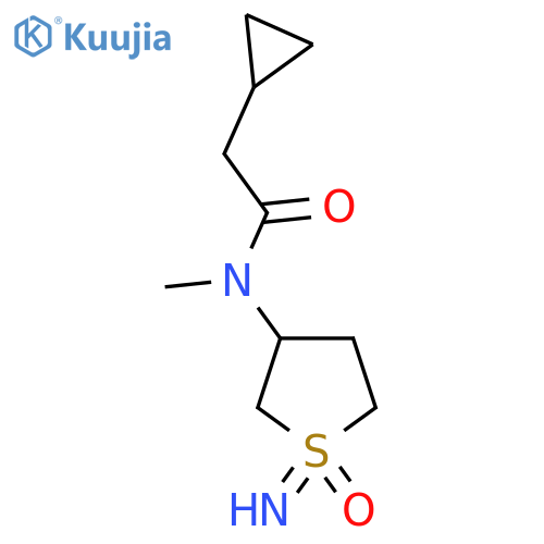 2-cyclopropyl-N-(1-imino-1-oxo-1lambda6-thiolan-3-yl)-N-methylacetamide structure