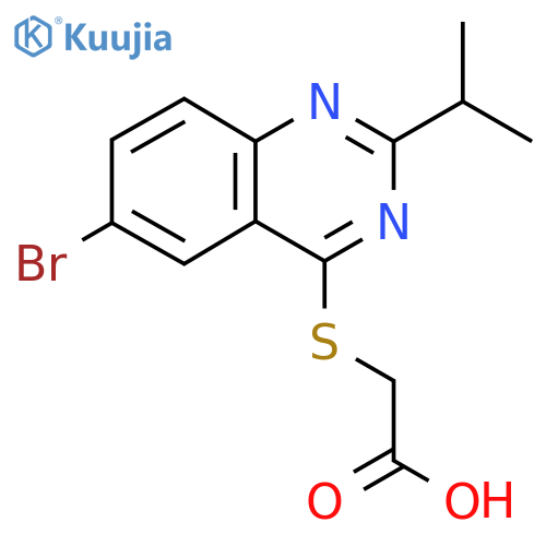 2-{[6-Bromo-2-(propan-2-yl)quinazolin-4-yl]sulfanyl}acetic acid structure