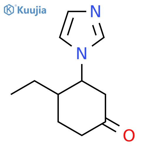 4-ethyl-3-(1H-imidazol-1-yl)cyclohexan-1-one structure