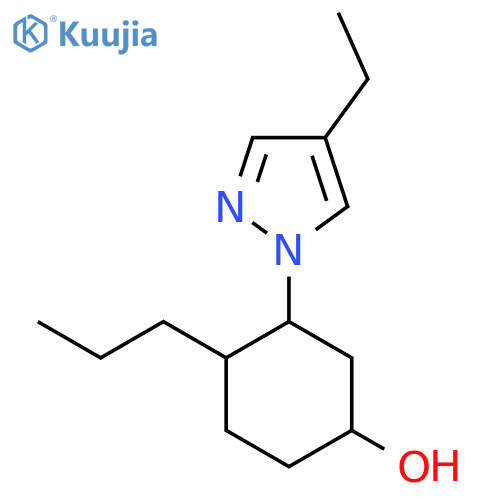3-(4-ethyl-1H-pyrazol-1-yl)-4-propylcyclohexan-1-ol structure
