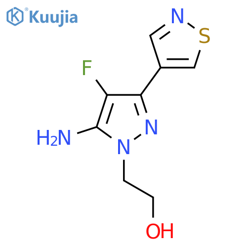 2-[5-amino-4-fluoro-3-(1,2-thiazol-4-yl)-1H-pyrazol-1-yl]ethan-1-ol structure