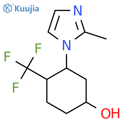 3-(2-methyl-1H-imidazol-1-yl)-4-(trifluoromethyl)cyclohexan-1-ol structure
