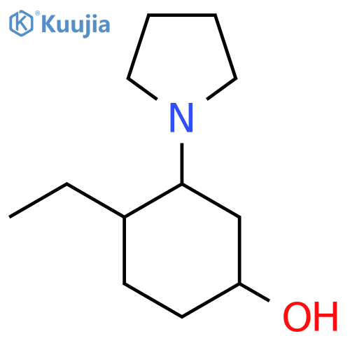 4-Ethyl-3-(pyrrolidin-1-yl)cyclohexan-1-ol structure