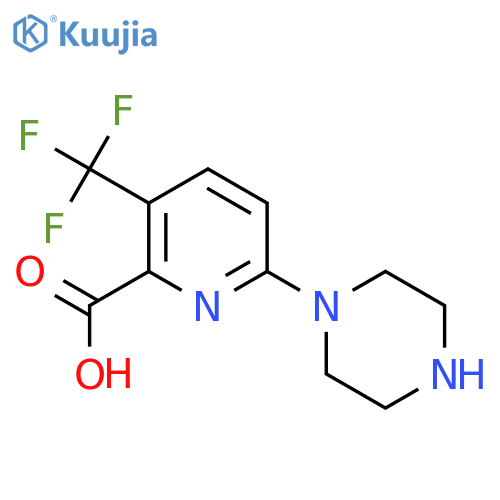 6-(piperazin-1-yl)-3-(trifluoromethyl)pyridine-2-carboxylic acid structure