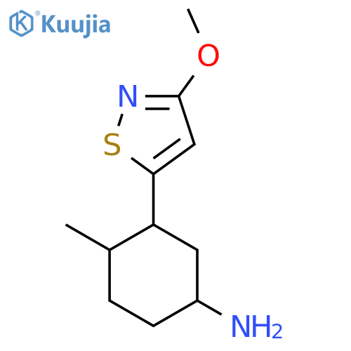 3-(3-Methoxy-1,2-thiazol-5-yl)-4-methylcyclohexan-1-amine structure