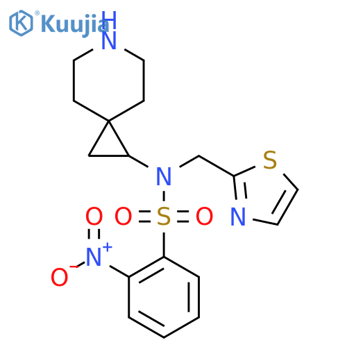 N-{6-azaspiro[2.5]octan-1-yl}-2-nitro-N-[(1,3-thiazol-2-yl)methyl]benzene-1-sulfonamide structure
