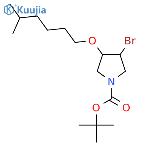 tert-butyl 3-bromo-4-(5-methylhexyl)oxypyrrolidine-1-carboxylate structure