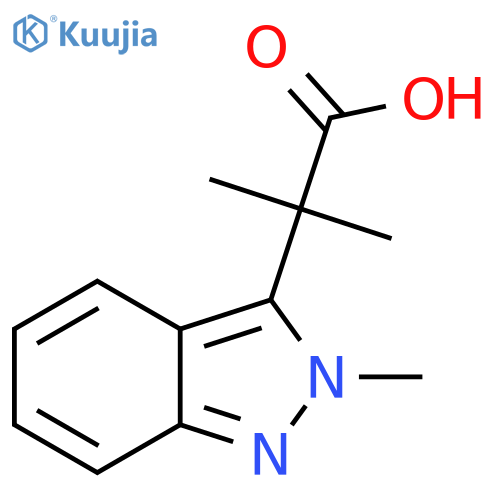 2-methyl-2-(2-methyl-2H-indazol-3-yl)propanoic acid structure