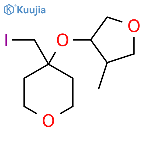 4-(iodomethyl)-4-(4-methyloxolan-3-yl)oxyoxane structure