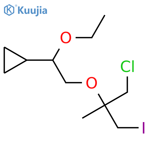 {2-(1-chloro-3-iodo-2-methylpropan-2-yl)oxy-1-ethoxyethyl}cyclopropane structure