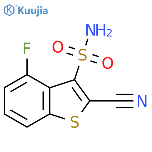 2-Cyano-4-fluoro-1-benzothiophene-3-sulfonamide structure