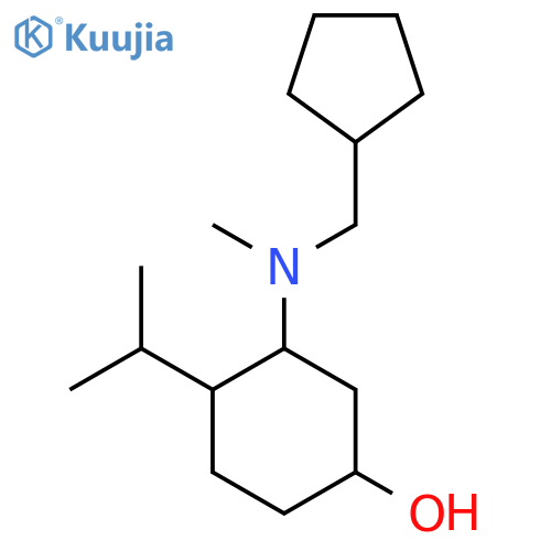3-[(Cyclopentylmethyl)(methyl)amino]-4-(propan-2-yl)cyclohexan-1-ol structure