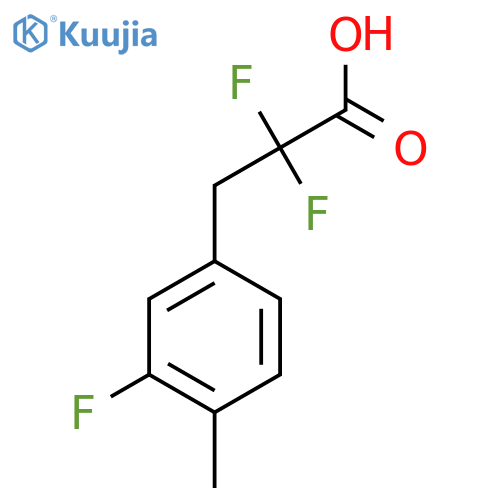 2,2-difluoro-3-(3-fluoro-4-methylphenyl)propanoic acid structure