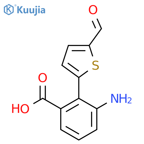 3-amino-2-(5-formylthiophen-2-yl)benzoic acid structure