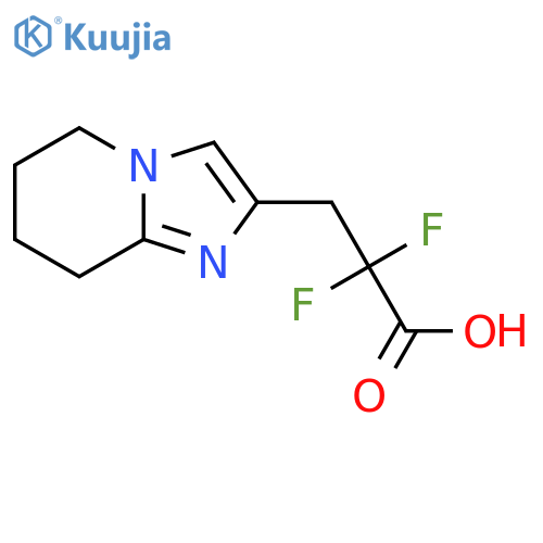 2,2-difluoro-3-{5H,6H,7H,8H-imidazo1,2-apyridin-2-yl}propanoic acid structure