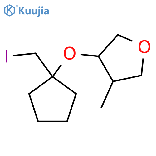 3-{1-(iodomethyl)cyclopentyloxy}-4-methyloxolane structure