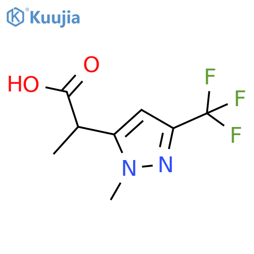2-1-methyl-3-(trifluoromethyl)-1H-pyrazol-5-ylpropanoic acid structure