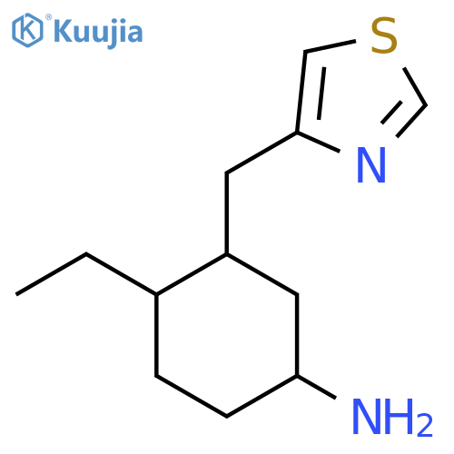 4-Ethyl-3-[(1,3-thiazol-4-yl)methyl]cyclohexan-1-amine structure