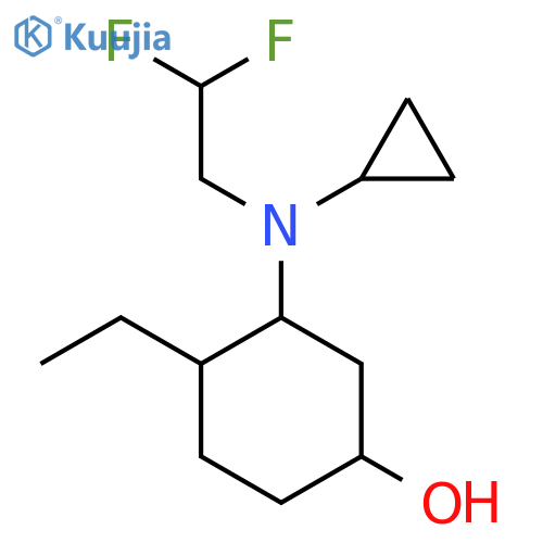 3-[Cyclopropyl(2,2-difluoroethyl)amino]-4-ethylcyclohexan-1-ol structure