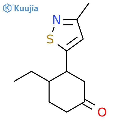 4-Ethyl-3-(3-methyl-1,2-thiazol-5-yl)cyclohexan-1-one structure