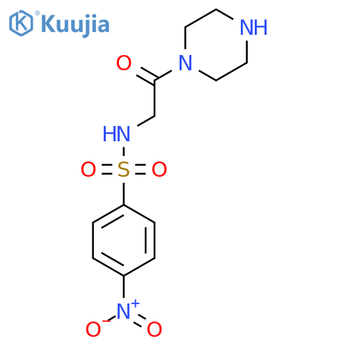 4-nitro-N-[2-oxo-2-(piperazin-1-yl)ethyl]benzene-1-sulfonamide structure