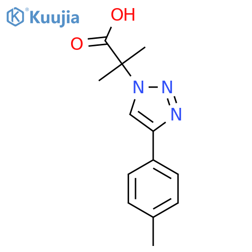 2-methyl-2-[4-(4-methylphenyl)-1H-1,2,3-triazol-1-yl]propanoic acid structure