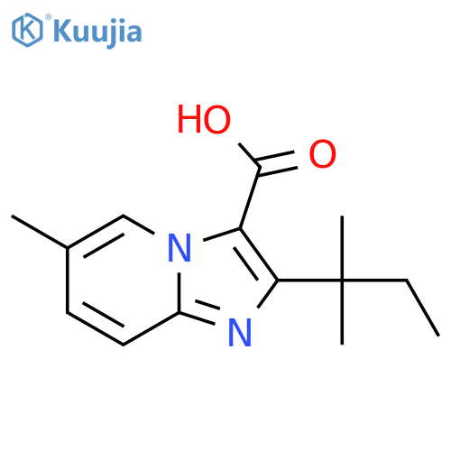6-methyl-2-(2-methylbutan-2-yl)imidazo1,2-apyridine-3-carboxylic acid structure