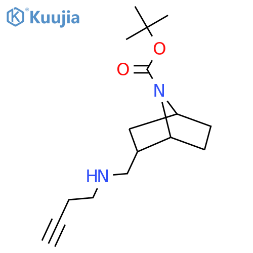 tert-butyl 2-{(but-3-yn-1-yl)aminomethyl}-7-azabicyclo2.2.1heptane-7-carboxylate structure