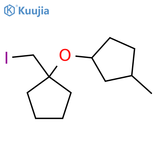 1-{1-(iodomethyl)cyclopentyloxy}-3-methylcyclopentane structure