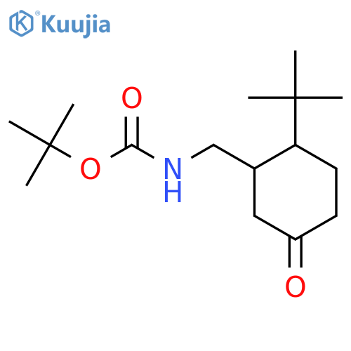 tert-butyl N-[(2-tert-butyl-5-oxocyclohexyl)methyl]carbamate structure