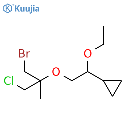 {2-(1-bromo-3-chloro-2-methylpropan-2-yl)oxy-1-ethoxyethyl}cyclopropane structure