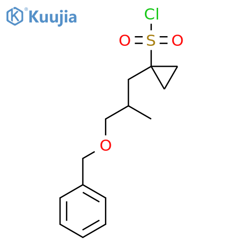 1-3-(benzyloxy)-2-methylpropylcyclopropane-1-sulfonyl chloride structure
