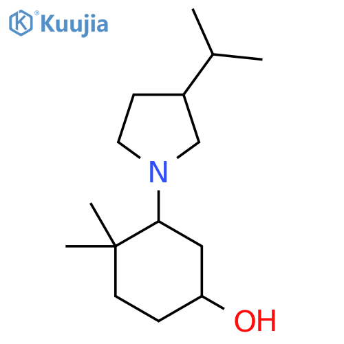 4,4-Dimethyl-3-[3-(propan-2-yl)pyrrolidin-1-yl]cyclohexan-1-ol structure