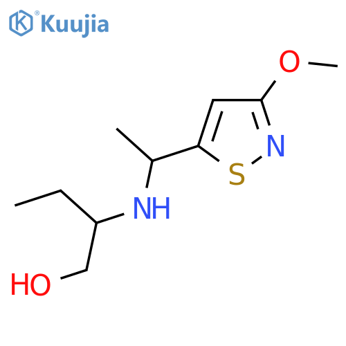 2-{1-(3-methoxy-1,2-thiazol-5-yl)ethylamino}butan-1-ol structure