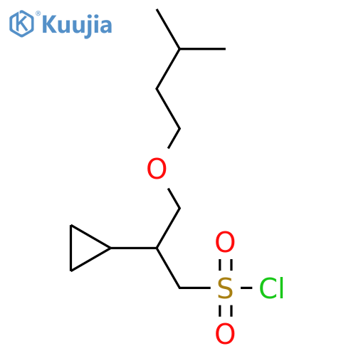 2-cyclopropyl-3-(3-methylbutoxy)propane-1-sulfonyl chloride structure
