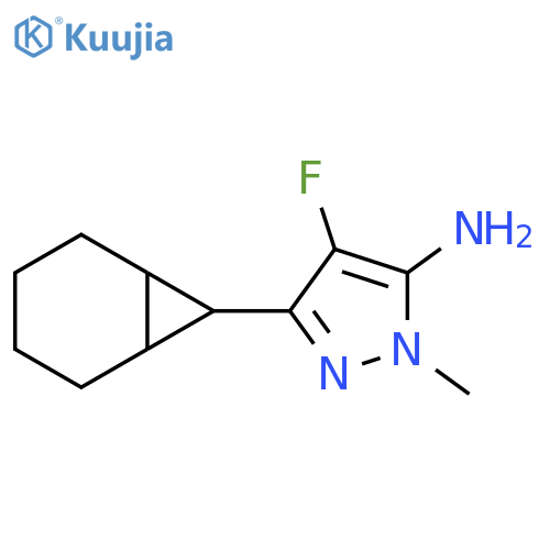 3-{bicyclo4.1.0heptan-7-yl}-4-fluoro-1-methyl-1H-pyrazol-5-amine structure