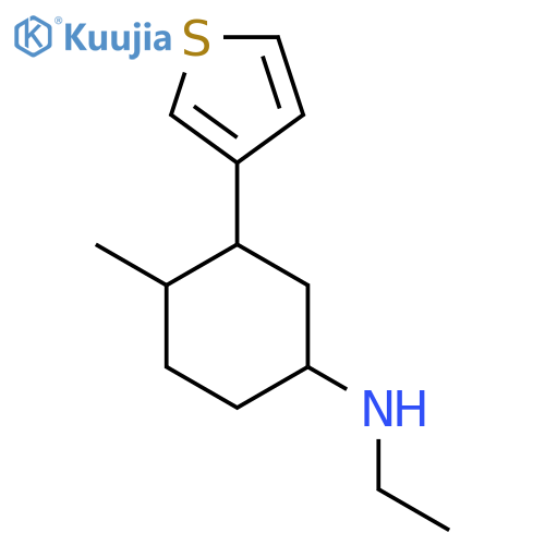 N-ethyl-4-methyl-3-(thiophen-3-yl)cyclohexan-1-amine structure