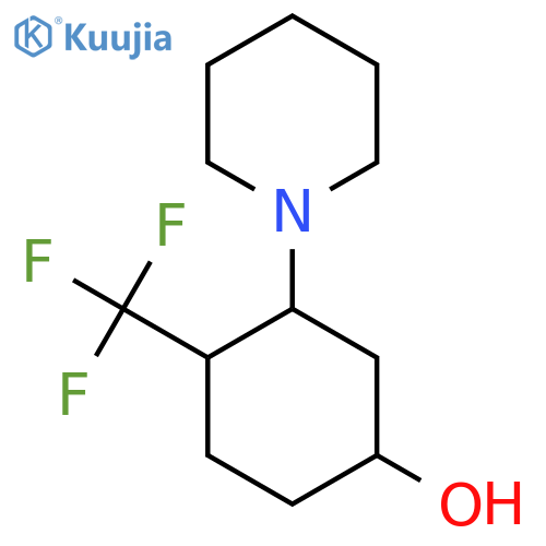 3-(Piperidin-1-yl)-4-(trifluoromethyl)cyclohexan-1-ol structure