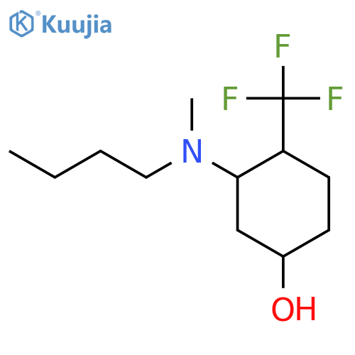 3-[Butyl(methyl)amino]-4-(trifluoromethyl)cyclohexan-1-ol structure
