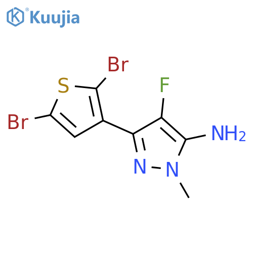 3-(2,5-dibromothiophen-3-yl)-4-fluoro-1-methyl-1H-pyrazol-5-amine structure