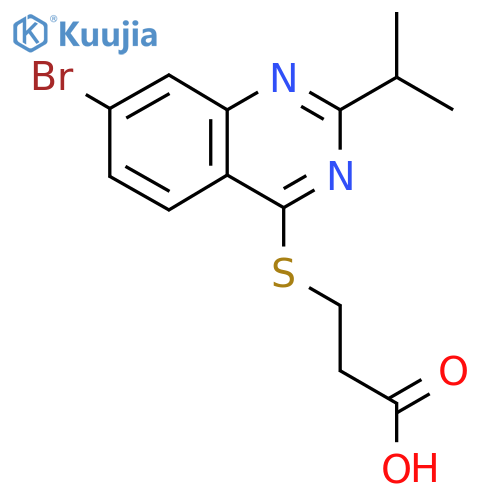 3-{[7-Bromo-2-(propan-2-yl)quinazolin-4-yl]sulfanyl}propanoic acid structure