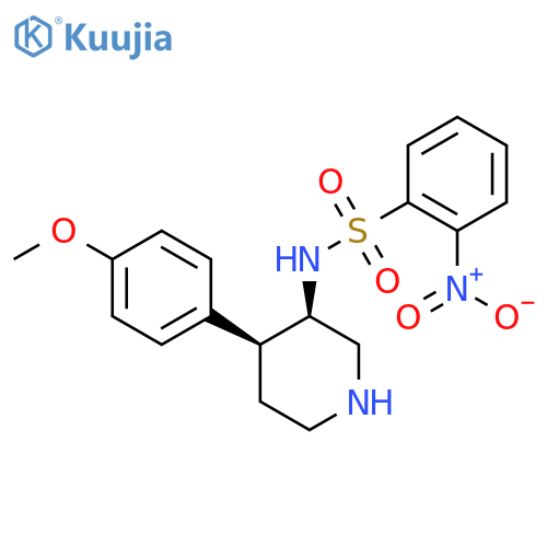 rac-N-[(3R,4S)-4-(4-methoxyphenyl)piperidin-3-yl]-2-nitrobenzene-1-sulfonamide structure