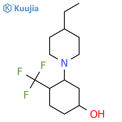 3-(4-Ethylpiperidin-1-yl)-4-(trifluoromethyl)cyclohexan-1-ol structure