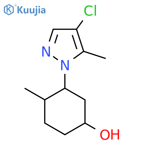 3-(4-chloro-5-methyl-1H-pyrazol-1-yl)-4-methylcyclohexan-1-ol structure