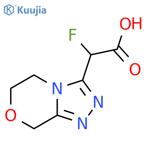 2-fluoro-2-{5H,6H,8H-1,2,4triazolo3,4-c1,4oxazin-3-yl}acetic acid structure